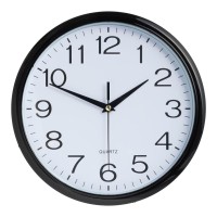 Italplast Wall Clock 300mm Black Frame With White Face